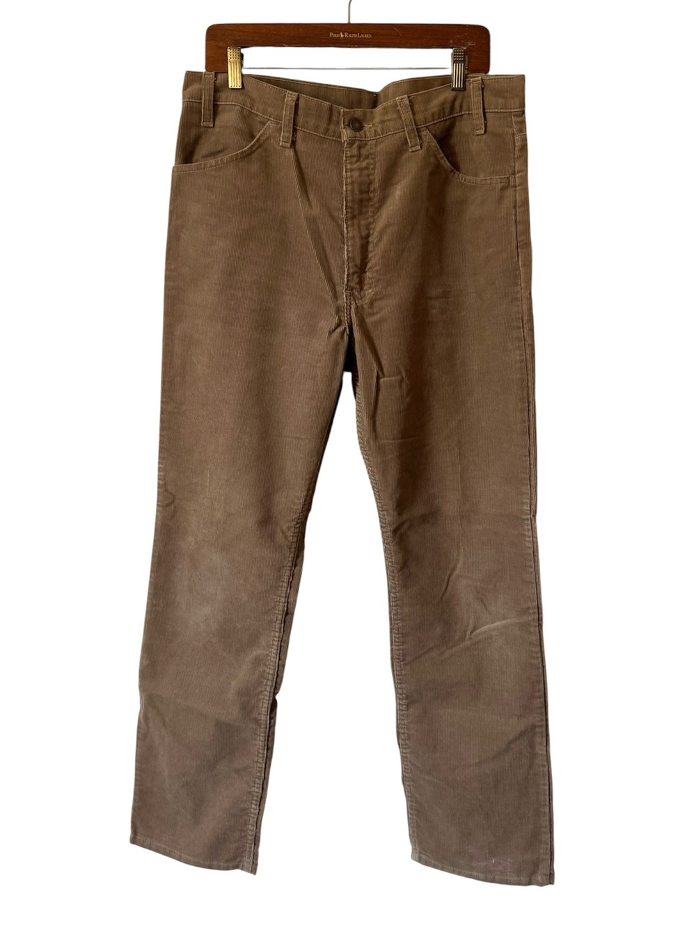 Vintage Levi's Corduroys Khaki Tan Pants 80s White Tab Straight Leg USA 36 31โ